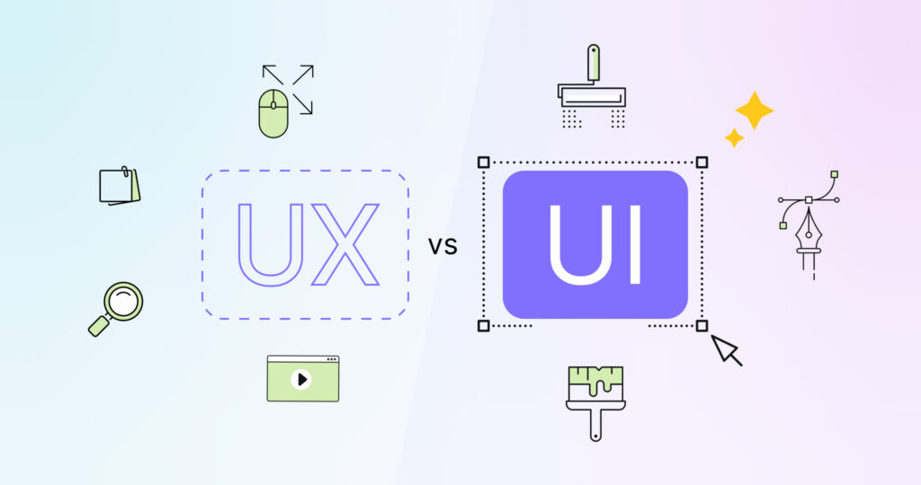 Web design wireframes on screen